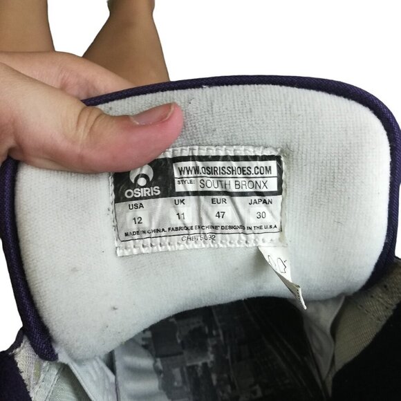 Osiris South Bronx Purple Skate Shoes Tennis Size 12 Mens Padded Tongue Suede main image 8